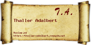 Thaller Adalbert névjegykártya